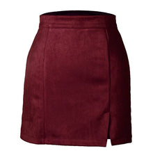 Load image into Gallery viewer, Women&#39;s High Waist Faux Suede Bodycon Mini Skirt
