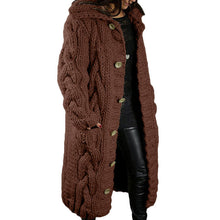 Load image into Gallery viewer, Hand-Knitted Thick-Line Jumper Coat
