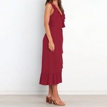 Load image into Gallery viewer, V Neck Ruffle Sleeveless Dress
