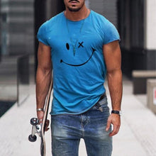 Load image into Gallery viewer, Men&#39;s Smile Round Neck Short Sleeve T-shirt
