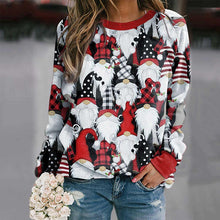 Load image into Gallery viewer, Christmas Print Crewneck Long Sleeved Fleece Sweatshirt
