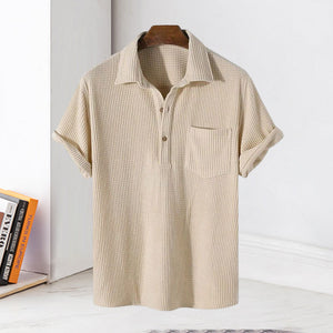 Men's Waffle Lapel Shirt