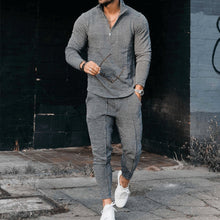 Load image into Gallery viewer, Men&#39;s Long Sleeve Athleisure Zip Stand Collar Suit
