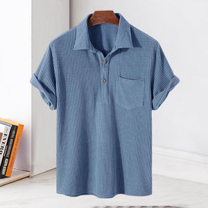 Men's Waffle Lapel Shirt