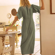 Load image into Gallery viewer, Tie Short Sleeve Loose Dress

