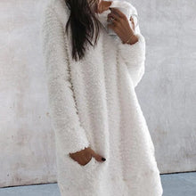 Load image into Gallery viewer, Solid Color Round Neck Warm Dress
