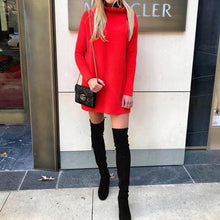 Load image into Gallery viewer, Mid Collar Sweater Dress
