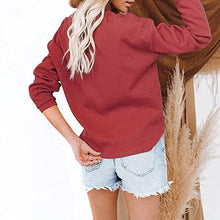 Load image into Gallery viewer, V-neck Solid Color Long-sleeved Top T-shirt
