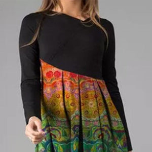 Printed Long Sleeve Slim Fit Dress