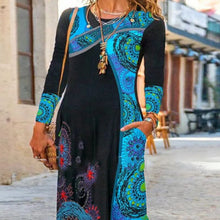 Load image into Gallery viewer, Ethnic Print Long Sleeve Dress
