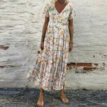 Load image into Gallery viewer, Women&#39;s Vintage Short Sleeve Maxi Dress
