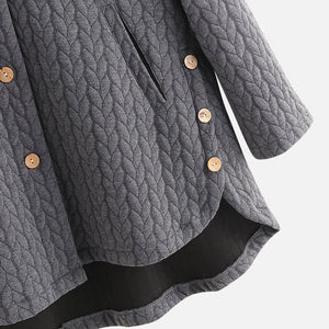 Vintage Solid Casual Tops Long Sleeve Hooded Coat