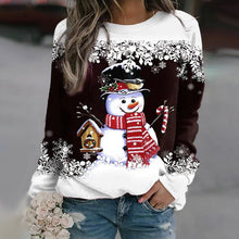 Load image into Gallery viewer, Multicolor Snowman Print Christmas Sweatshirt
