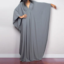 Load image into Gallery viewer, Loose V neck Plus Size Long Solid Color Bikini Cover-Up
