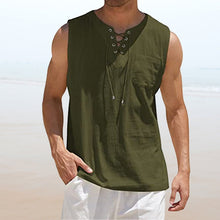 Load image into Gallery viewer, Men&#39;s Solid Color Drawstring Waistcoat
