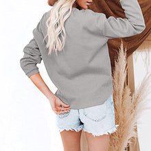 Load image into Gallery viewer, V-neck Solid Color Long-sleeved Top T-shirt
