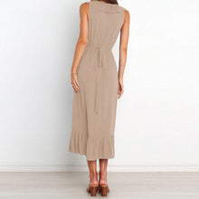 Load image into Gallery viewer, V Neck Ruffle Sleeveless Dress
