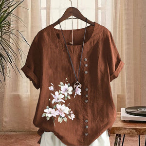 Floral Cotton Linen Shirt