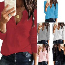 Load image into Gallery viewer, Summer V Neck Soft Cozy T-Shirt
