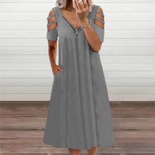 Load image into Gallery viewer, Short Sleeve Zip Dress
