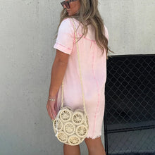 Load image into Gallery viewer, Denim Skirt Dress with Fringed Hem
