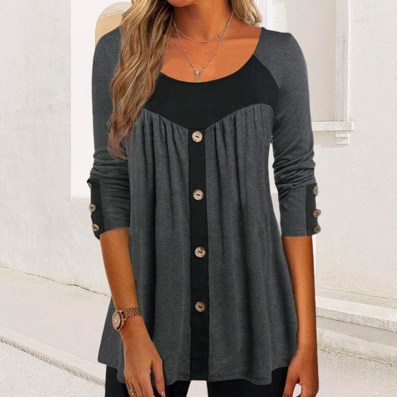 Panelled Button T-shirt