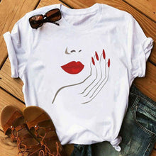 Load image into Gallery viewer, Simple Printed White T-shirt
