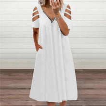 Load image into Gallery viewer, Short Sleeve Zip Dress
