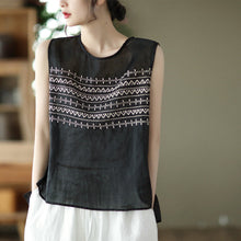 Load image into Gallery viewer, Summer Embroidered Loose Linen Vest
