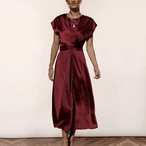 Satin Sleeveless Elegant Light Evening Dress
