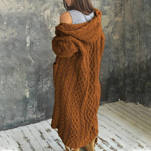 Braided Lazy Hooded Sweater