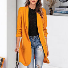 Load image into Gallery viewer, Three-quarter Sleeve Women&#39;s Mid-length Pocket Coat
