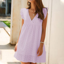 Load image into Gallery viewer, Summer Lace Dress with Ruffled Sleeves
