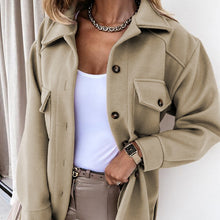 Load image into Gallery viewer, Women Fashion Slit Neck Casual Woolen Coats

