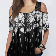 Load image into Gallery viewer, Summer Lace Printed T-shirt for Ladies
