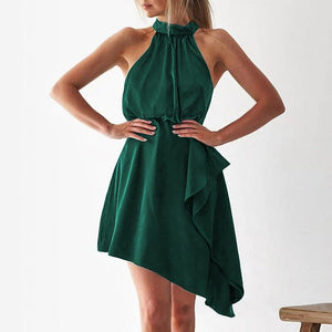 Irregular Halter Neck Dress