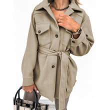 Load image into Gallery viewer, Women Fashion Slit Neck Casual Woolen Coats
