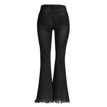 Load image into Gallery viewer, Denim High-waist Ripped Trousers
