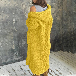 Braided Lazy Hooded Sweater