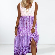 Load image into Gallery viewer, Women&#39;s Sleeveless Floral Print Summer Round Neck Dress
