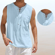 Load image into Gallery viewer, Men&#39;s Solid Color Drawstring Waistcoat
