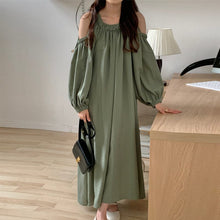 Load image into Gallery viewer, Off Shoulder Balloon Sleeve Dress
