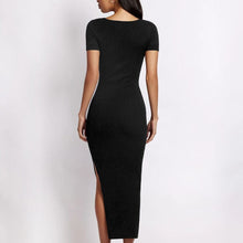 Load image into Gallery viewer, Sexy Crew Neck Tight Slit Long Dress
