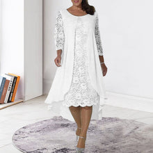 Load image into Gallery viewer, Lace Panel Long Sleeve Dress
