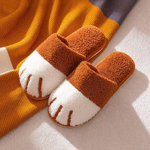 Load image into Gallery viewer, Winter Cat Paw Cotton Slippers
