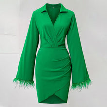 Load image into Gallery viewer, Fringed Sleeve Hip Dress
