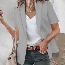 Load image into Gallery viewer, Casual Lapel Short Sleeve Plain Blazer
