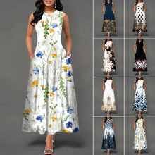 Load image into Gallery viewer, Sleeveless Print Swing Dress
