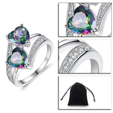 Load image into Gallery viewer, Double Heart Zircon Ring
