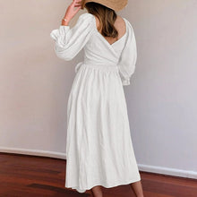 Load image into Gallery viewer, French Ruffled Lantern Sleeves Multi-wear Dress
